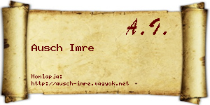 Ausch Imre névjegykártya